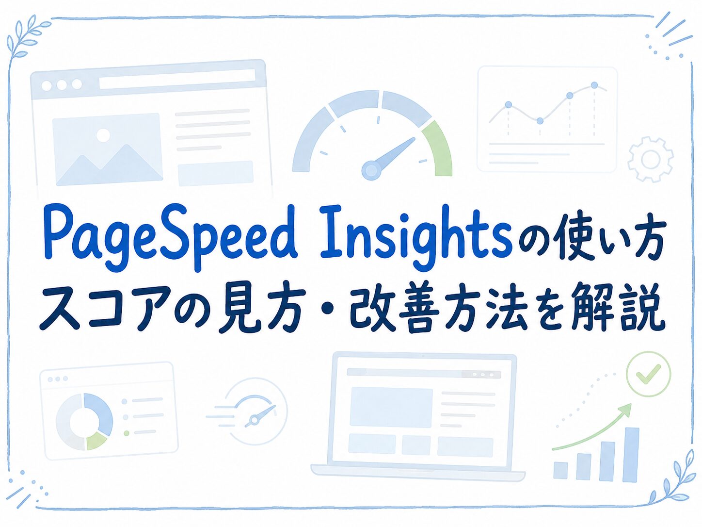 PageSpeed Insightsの使い方とスコア改善方法を解説するアイキャッチ画像